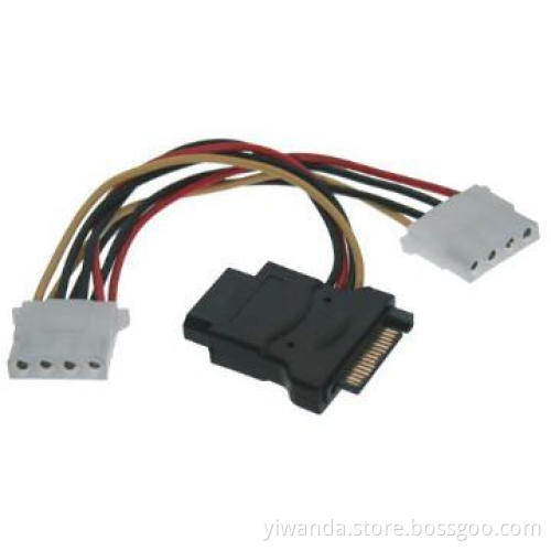HIGH quality SATA cable 4 pin to 15 pin +4 pin